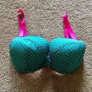 Comexim Teal/Pink Polka Dot Bra - 75J
